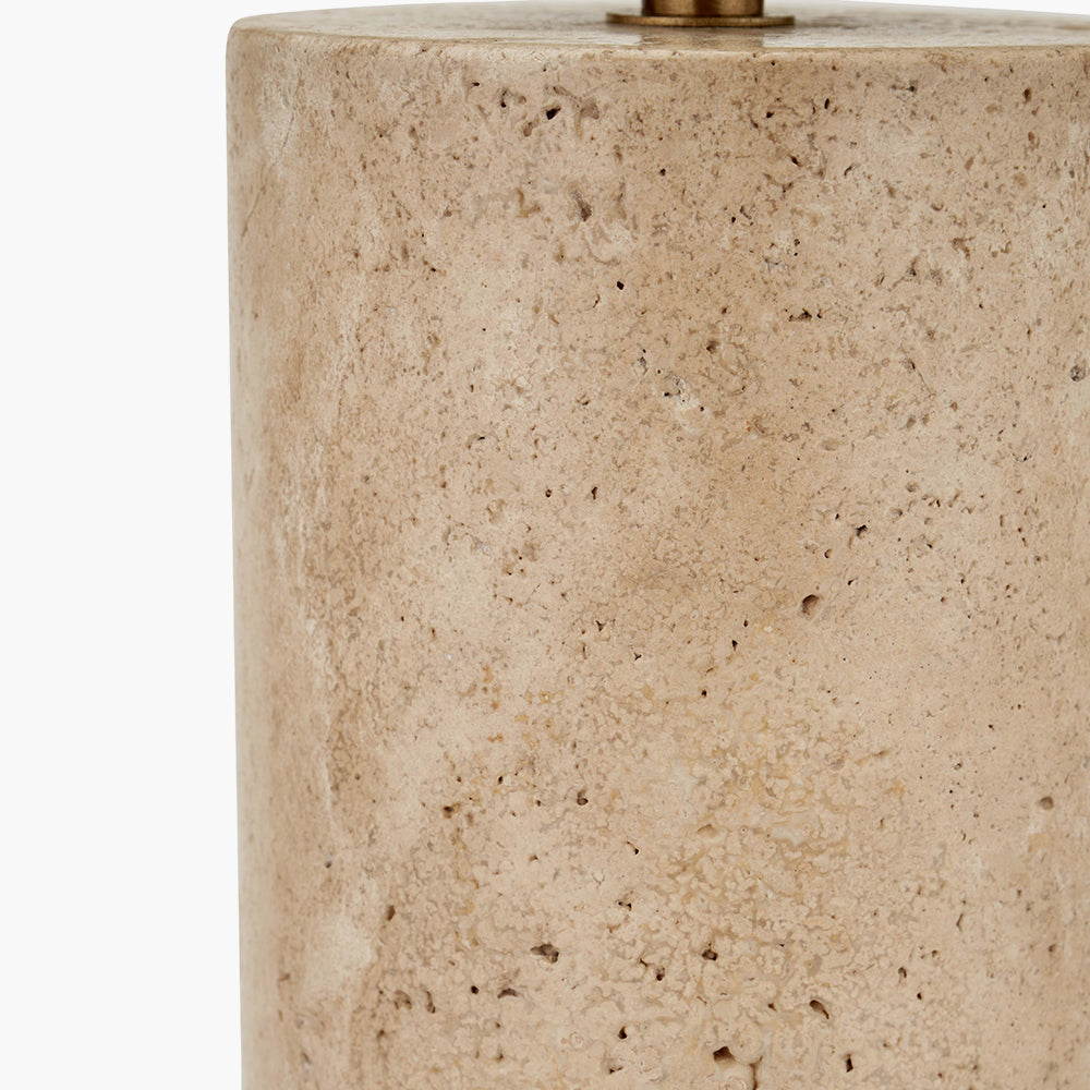 Kanoa Natural Marble Limestone Cylinder Table Lamp